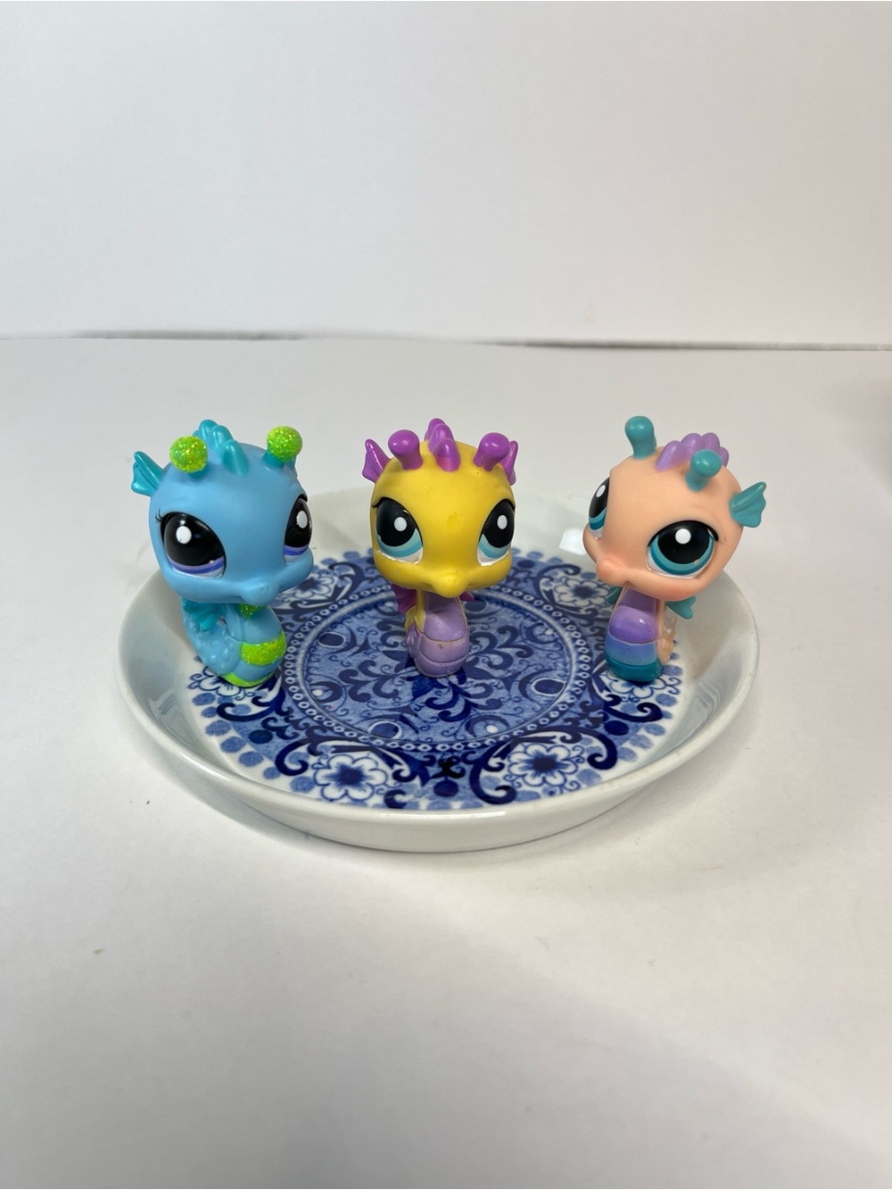 Vintage Authentic Littlest Pet Shop LPS Lot Seahorse 142 426 2214 Blythe Blue
